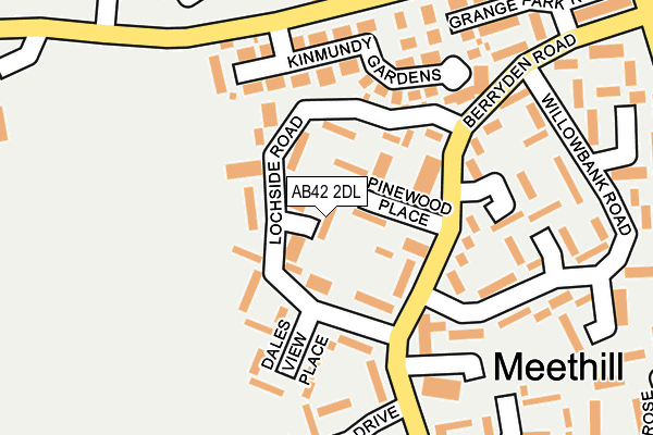 AB42 2DL map - OS OpenMap – Local (Ordnance Survey)