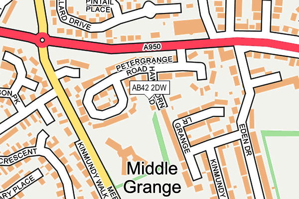 AB42 2DW map - OS OpenMap – Local (Ordnance Survey)