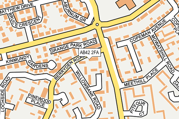 AB42 2FA map - OS OpenMap – Local (Ordnance Survey)