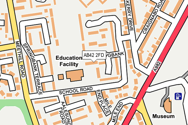 AB42 2FD map - OS OpenMap – Local (Ordnance Survey)