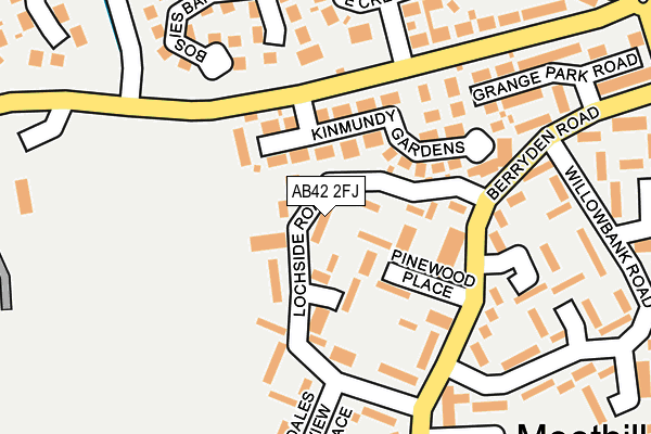 AB42 2FJ map - OS OpenMap – Local (Ordnance Survey)