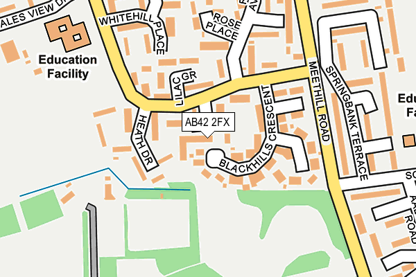 AB42 2FX map - OS OpenMap – Local (Ordnance Survey)