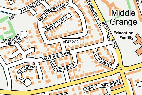AB42 2GA map - OS OpenMap – Local (Ordnance Survey)