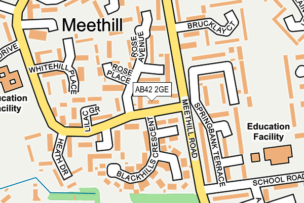 AB42 2GE map - OS OpenMap – Local (Ordnance Survey)