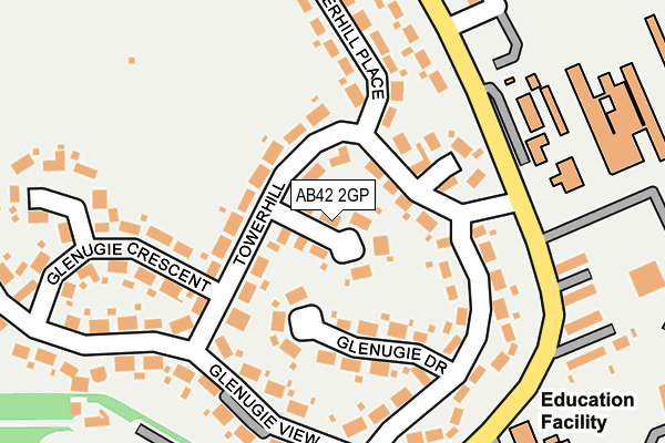 AB42 2GP map - OS OpenMap – Local (Ordnance Survey)