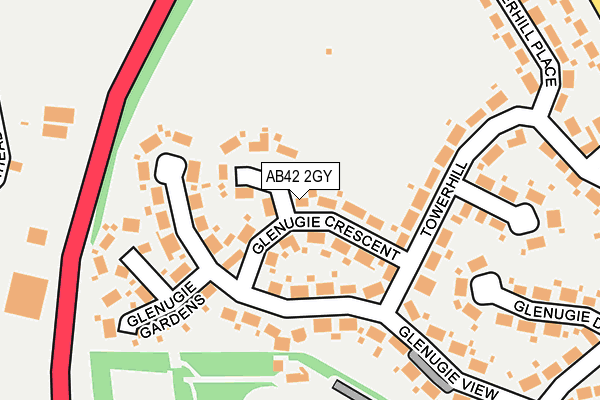 AB42 2GY map - OS OpenMap – Local (Ordnance Survey)