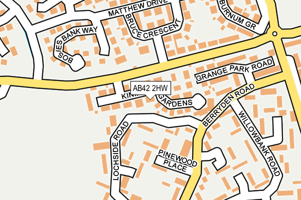 AB42 2HW map - OS OpenMap – Local (Ordnance Survey)