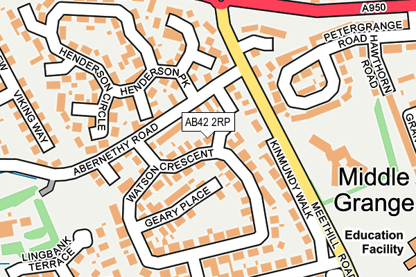 AB42 2RP map - OS OpenMap – Local (Ordnance Survey)
