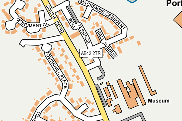 AB42 2TR map - OS OpenMap – Local (Ordnance Survey)