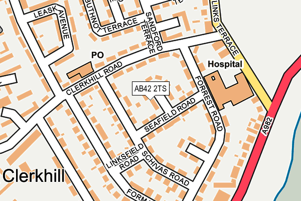 AB42 2TS map - OS OpenMap – Local (Ordnance Survey)