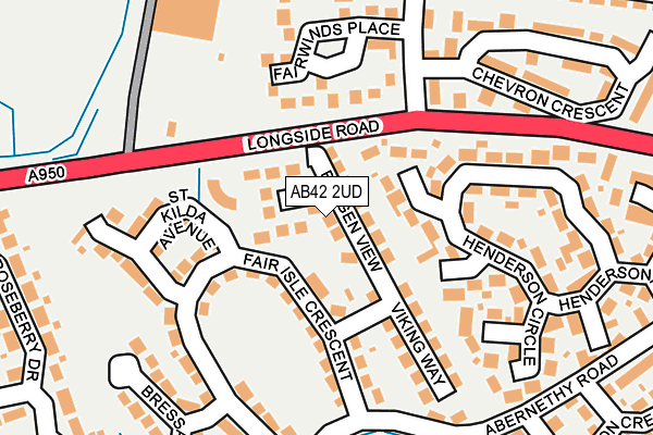 AB42 2UD map - OS OpenMap – Local (Ordnance Survey)