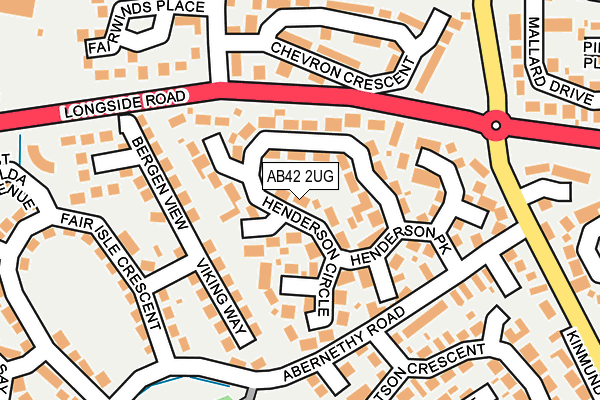 AB42 2UG map - OS OpenMap – Local (Ordnance Survey)