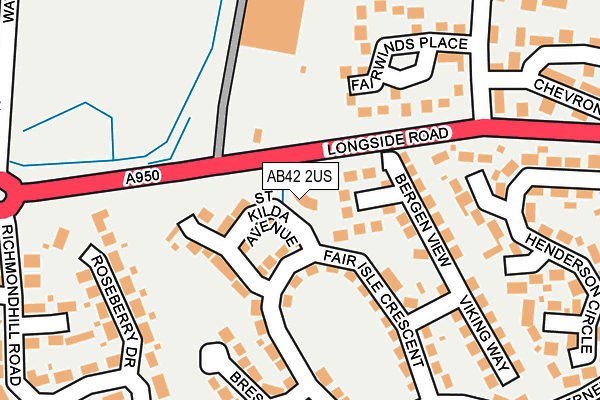 AB42 2US map - OS OpenMap – Local (Ordnance Survey)
