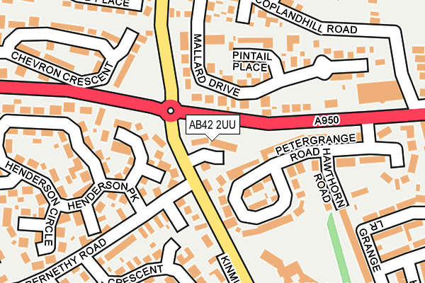 AB42 2UU map - OS OpenMap – Local (Ordnance Survey)