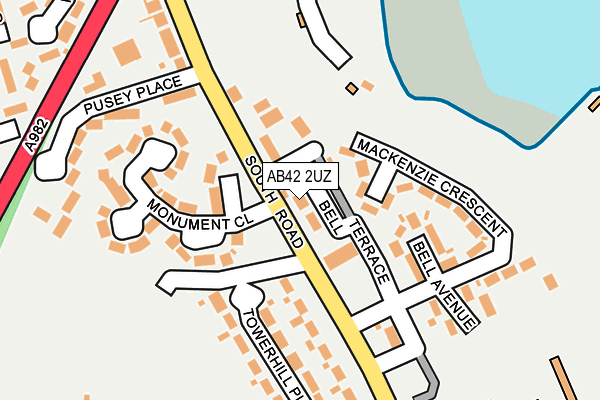 AB42 2UZ map - OS OpenMap – Local (Ordnance Survey)