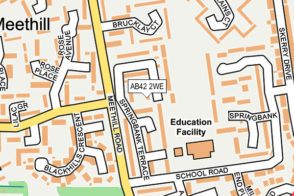 AB42 2WE map - OS OpenMap – Local (Ordnance Survey)