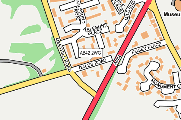 AB42 2WG map - OS OpenMap – Local (Ordnance Survey)