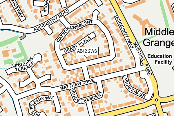 AB42 2WS map - OS OpenMap – Local (Ordnance Survey)