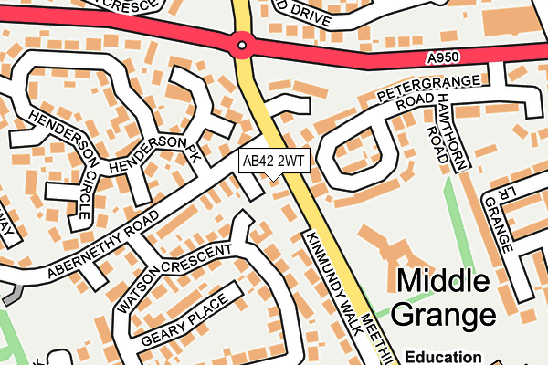 AB42 2WT map - OS OpenMap – Local (Ordnance Survey)