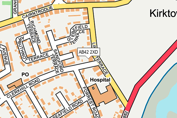 AB42 2XD map - OS OpenMap – Local (Ordnance Survey)