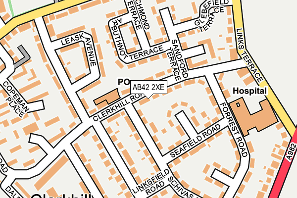AB42 2XE map - OS OpenMap – Local (Ordnance Survey)