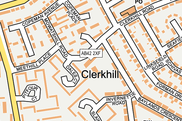 AB42 2XF map - OS OpenMap – Local (Ordnance Survey)