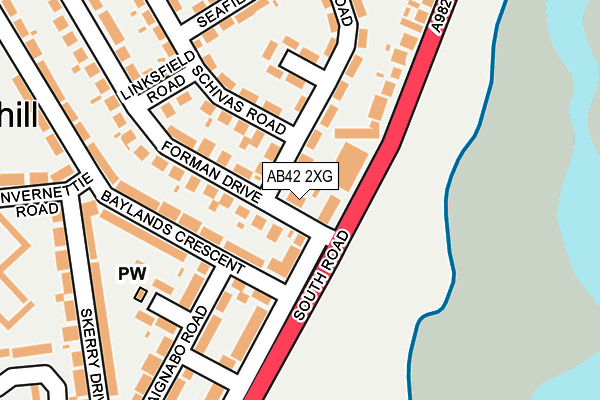 AB42 2XG map - OS OpenMap – Local (Ordnance Survey)