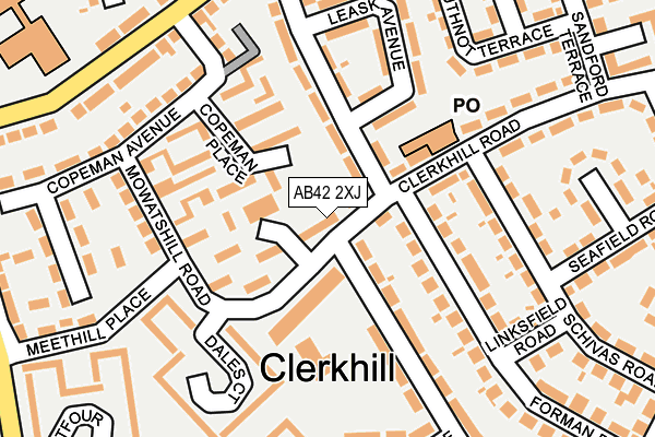 AB42 2XJ map - OS OpenMap – Local (Ordnance Survey)