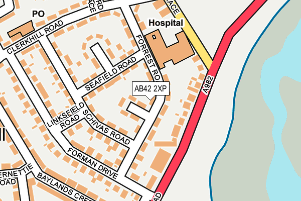 AB42 2XP map - OS OpenMap – Local (Ordnance Survey)