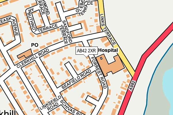AB42 2XR map - OS OpenMap – Local (Ordnance Survey)