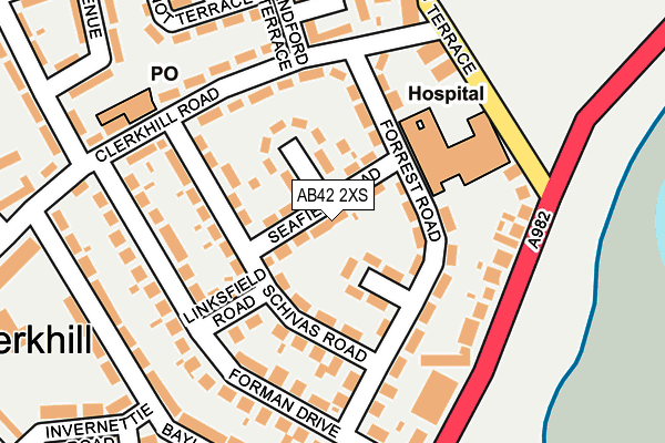 AB42 2XS map - OS OpenMap – Local (Ordnance Survey)