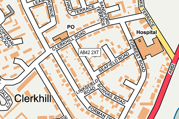 AB42 2XT map - OS OpenMap – Local (Ordnance Survey)