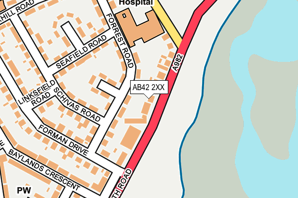 AB42 2XX map - OS OpenMap – Local (Ordnance Survey)