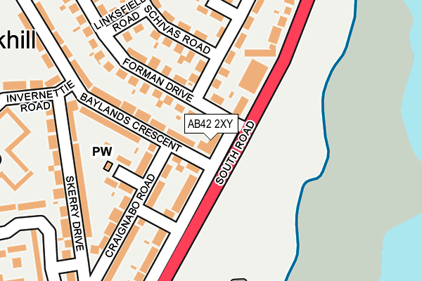 AB42 2XY map - OS OpenMap – Local (Ordnance Survey)