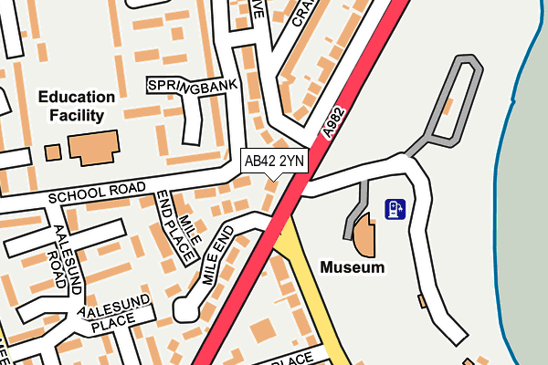 AB42 2YN map - OS OpenMap – Local (Ordnance Survey)