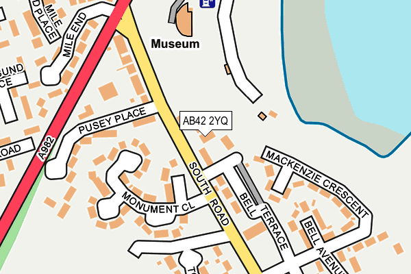 AB42 2YQ map - OS OpenMap – Local (Ordnance Survey)