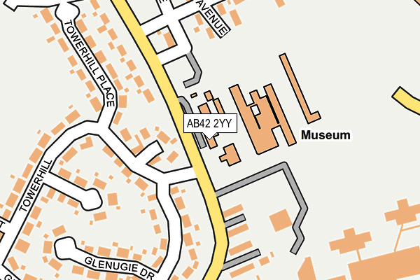 AB42 2YY map - OS OpenMap – Local (Ordnance Survey)