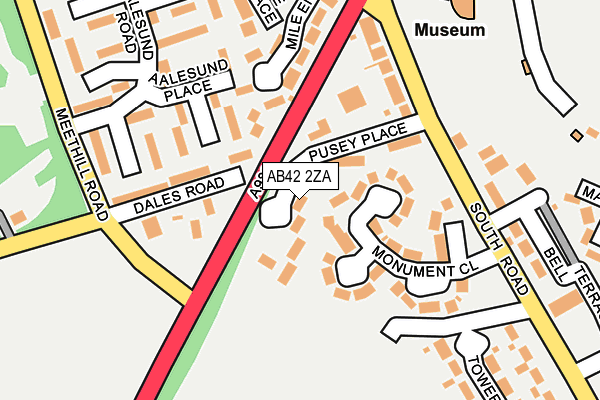 AB42 2ZA map - OS OpenMap – Local (Ordnance Survey)