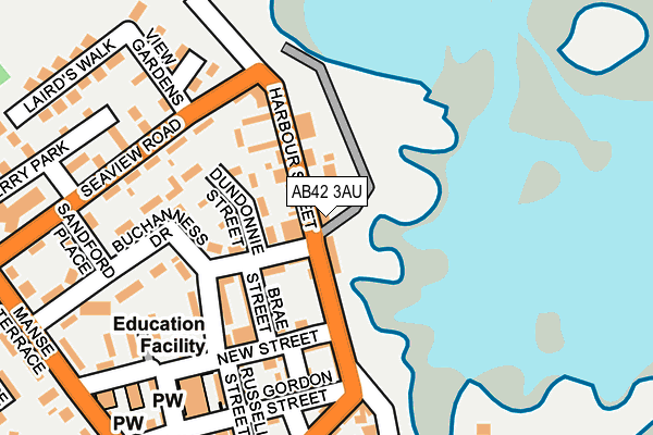 AB42 3AU map - OS OpenMap – Local (Ordnance Survey)