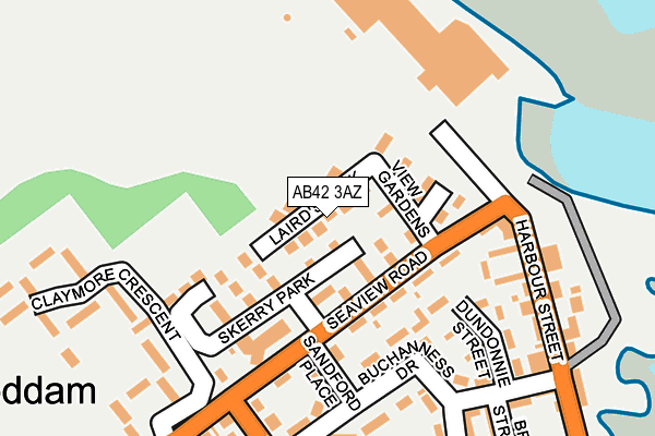 AB42 3AZ map - OS OpenMap – Local (Ordnance Survey)