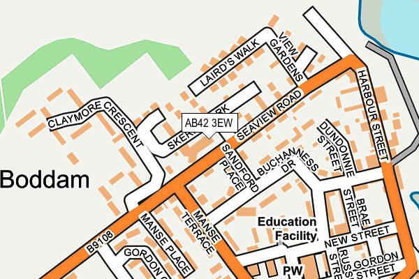 AB42 3EW map - OS OpenMap – Local (Ordnance Survey)