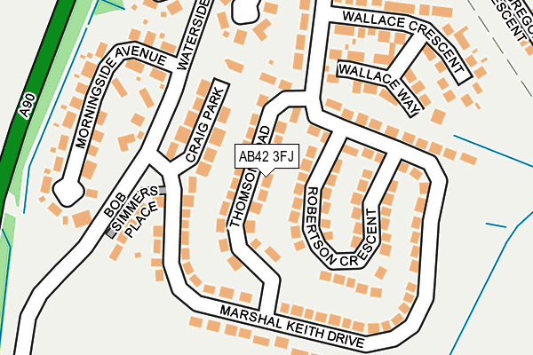 AB42 3FJ map - OS OpenMap – Local (Ordnance Survey)