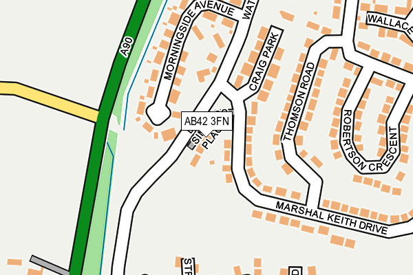 AB42 3FN map - OS OpenMap – Local (Ordnance Survey)