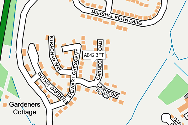 AB42 3FT map - OS OpenMap – Local (Ordnance Survey)