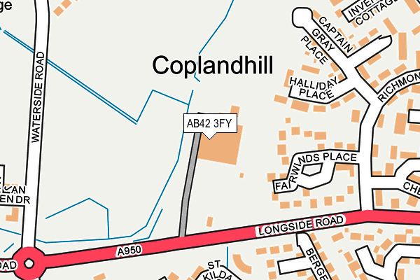 AB42 3FY map - OS OpenMap – Local (Ordnance Survey)