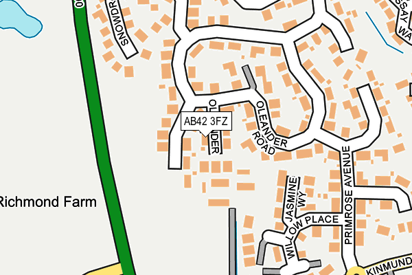 AB42 3FZ map - OS OpenMap – Local (Ordnance Survey)