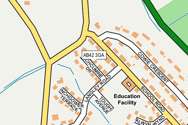 AB42 3GA map - OS OpenMap – Local (Ordnance Survey)