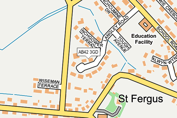 AB42 3GD map - OS OpenMap – Local (Ordnance Survey)