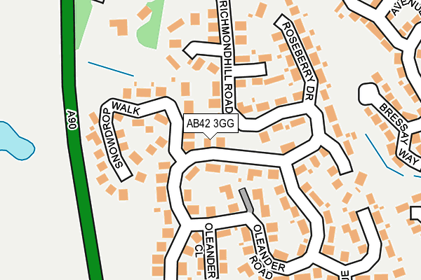 AB42 3GG map - OS OpenMap – Local (Ordnance Survey)