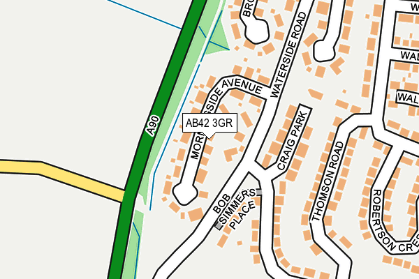 AB42 3GR map - OS OpenMap – Local (Ordnance Survey)
